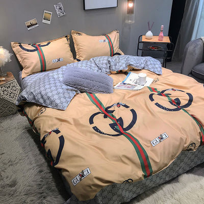 シンプル 4pcs カートンポリエステル ベッドルシート ツイン ダブル キングサイズ ベッド