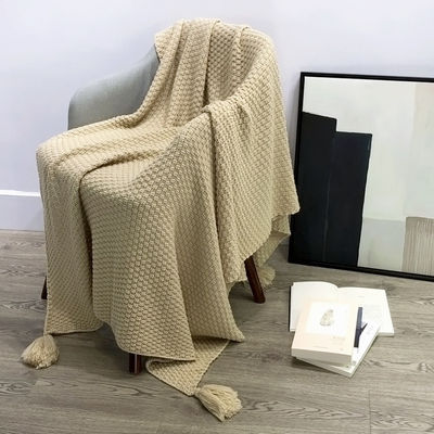 ノルディックスタイルの編み毛布 トラベルオフィス エアコン ソファ レジャーカバー