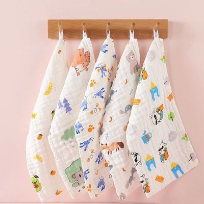 柔らかく柔らかい綿製 ベビータオル 高密度 6層 非?? 光 25*50cm