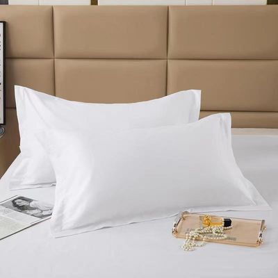 ホテルの寝具 コレクション 豪華な白綿サテン枕カバー