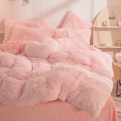 カスタマイズされたシャギープルーシュ デュウェットカバー セット 柔らかい冬用ベッド 詰め物なし