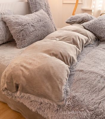 カスタマイズされたシャギープルーシュ デュウェットカバー セット 柔らかい冬用ベッド 詰め物なし