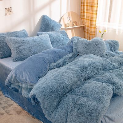 カスタマイズされたシャギープルーシュ デュウェットカバー セット 柔らかい冬用ベッド 詰め物なし