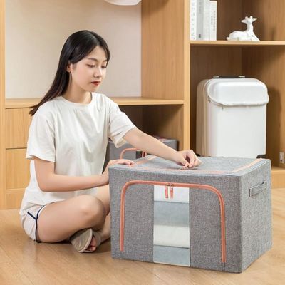 66L 大容量 折りたたみ 綿 布団 家用 毛布 服 折りたたみ 防塵 蓋 収納 ボックス オーガナイザー