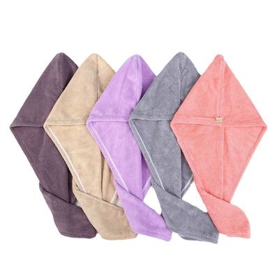 厚いサンゴのベールベット 乾燥髪キャップ 女性用 25*63cm 50g スーパー吸収性 迅速な乾燥性