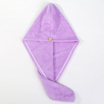 厚いサンゴのベールベット 乾燥髪キャップ 女性用 25*63cm 50g スーパー吸収性 迅速な乾燥性