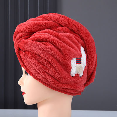 女性用織物製のドライヘアキャップ 素早く乾燥し厚くするシャワーキャップ