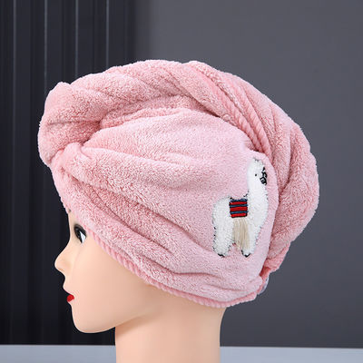 女性用織物製のドライヘアキャップ 素早く乾燥し厚くするシャワーキャップ