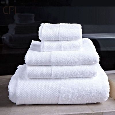 豪華100%綿 白色 バス ハンド フェイス タオル セット カスタム 刺身 ロゴ 70*140cm