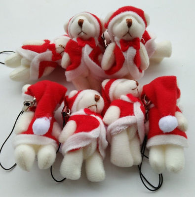 ミニクリスマスノックルベア 6cm プルーシオイテディベア人形ペンダント 6*3*2cmサイズ