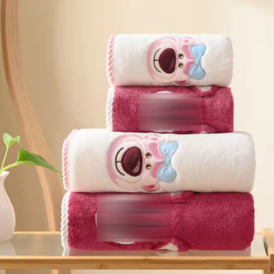 ポリエステル/綿 2PCS 厚い浴巾セット ビーチセット 浴巾 結婚祝いプレゼント