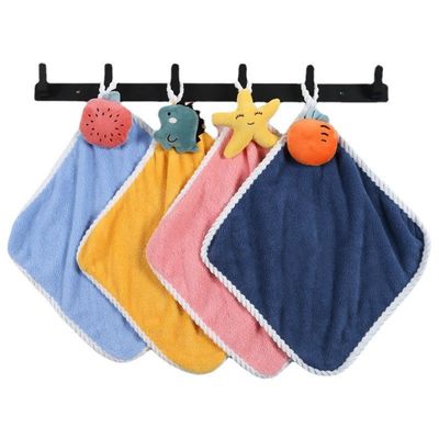 25*25cm 多色サンゴベールベット ハンドウィープ 柔らかい吸収 キッチン ハングタオル
