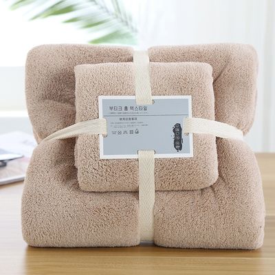 オーダーメイド ロゴ コーラル フリース タオルセット 2枚セット マイクロファイバータオル
