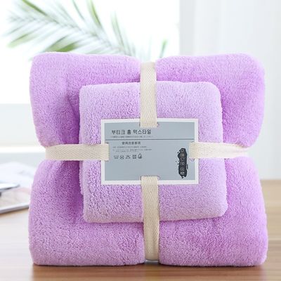 オーダーメイド ロゴ コーラル フリース タオルセット 2枚セット マイクロファイバータオル