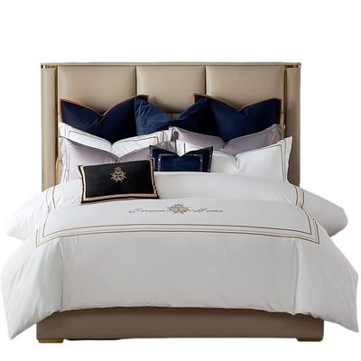 Percale ヨーロッパのスタイルと高級刺身ロゴのカスタムコットンホテルベッドセット