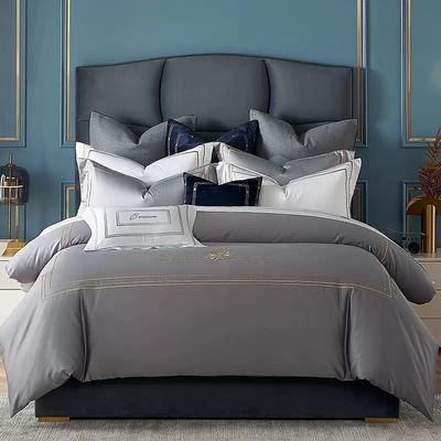 Percale ヨーロッパのスタイルと高級刺身ロゴのカスタムコットンホテルベッドセット