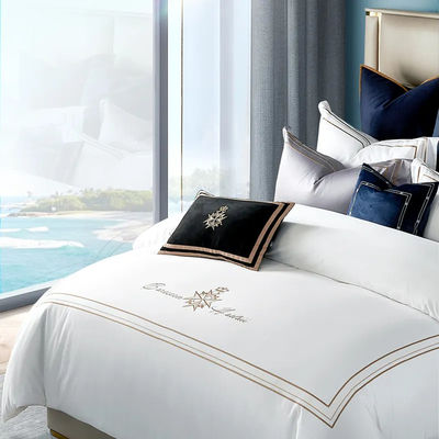 Percale ヨーロッパのスタイルと高級刺身ロゴのカスタムコットンホテルベッドセット