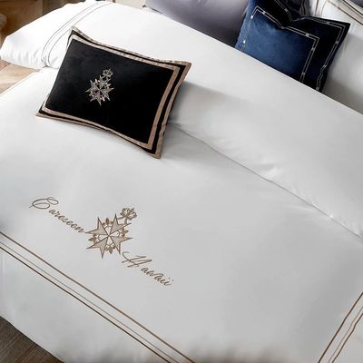 Percale ヨーロッパのスタイルと高級刺身ロゴのカスタムコットンホテルベッドセット