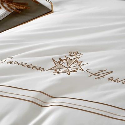 Percale ヨーロッパのスタイルと高級刺身ロゴのカスタムコットンホテルベッドセット