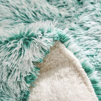 200TC スレッドカウント ベッドリビングセット フェイクフール デュウェット ミンク レインボー プルーシュ フルフィー 贅沢 セット