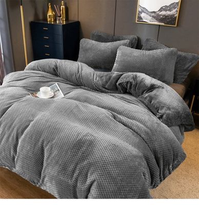 カスタマイズされたサイズ ベルベットベッドセット 4pcs 厚いフランネル フリース 冬用毛布カバー