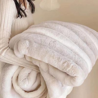 素晴らしい暖かい灰色フランネル オールシーズン 超柔らかいプルーシュ 厚い毛深い毛布 ソファ