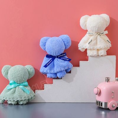 児童 年齢 グループ 30x30cm コーラル ベルベット フリース 結婚 ビジネス プレゼント 熊 タオル