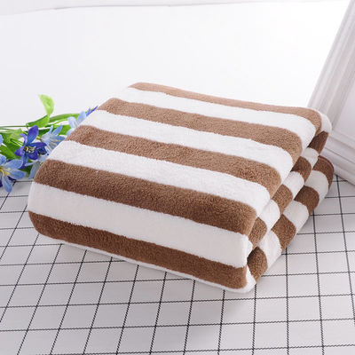 ブロードストライプ コラルベールベット ハンドフェイスタオルセット 35*75cm 70*140cm マイクロファイバー吸収タオルセット