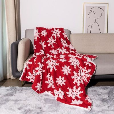 2層厚い印刷毛布 クリスマススタイル サンゴ毛布 投げるシェルパ 毛布