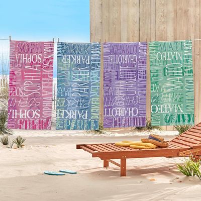夏のプール必需品 柔らかいマイクロファイバー素材のカスタム印刷プールビーチタオル